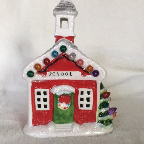 Little Red Schoolhouse LED Christmas is Forever Village Lights Up - Picture 6 of 16